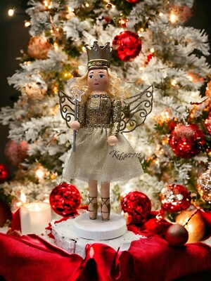 14  Sugar Plum Fairy Gold Princess Angel Ballerina Christmas Wooden Nutcracker