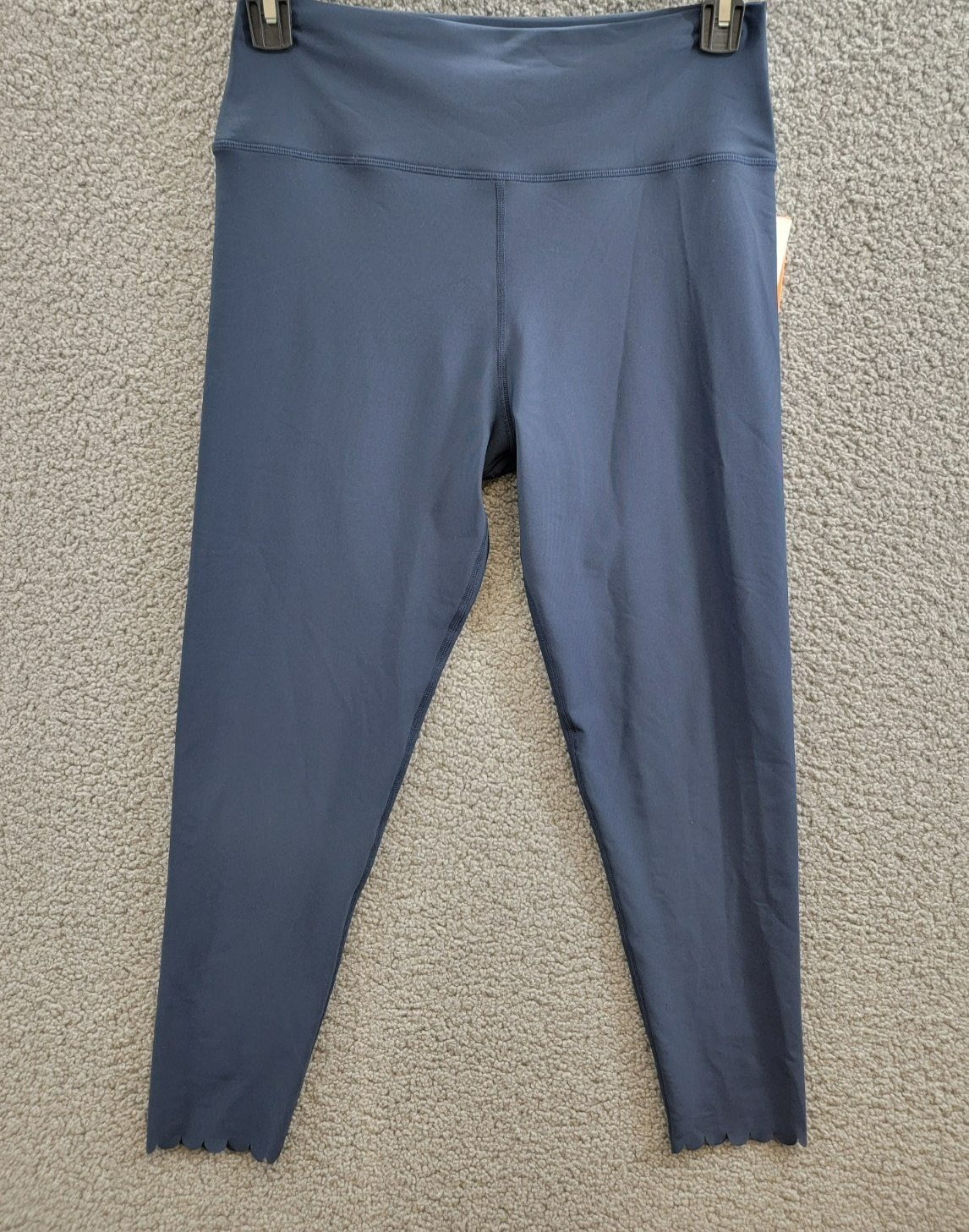 AQUA Athletic Scalloped Hem Leggings Women's XL Myth Elastic Waist Pull On - Picture 2 of 21