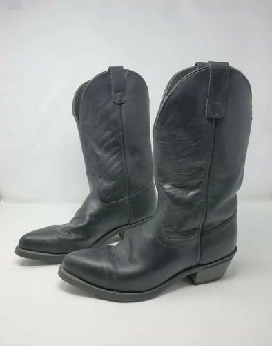 Easy Riders USA Steel Toe Oil Resistant Black Leather Mens 9 Cowboy Moto Boots