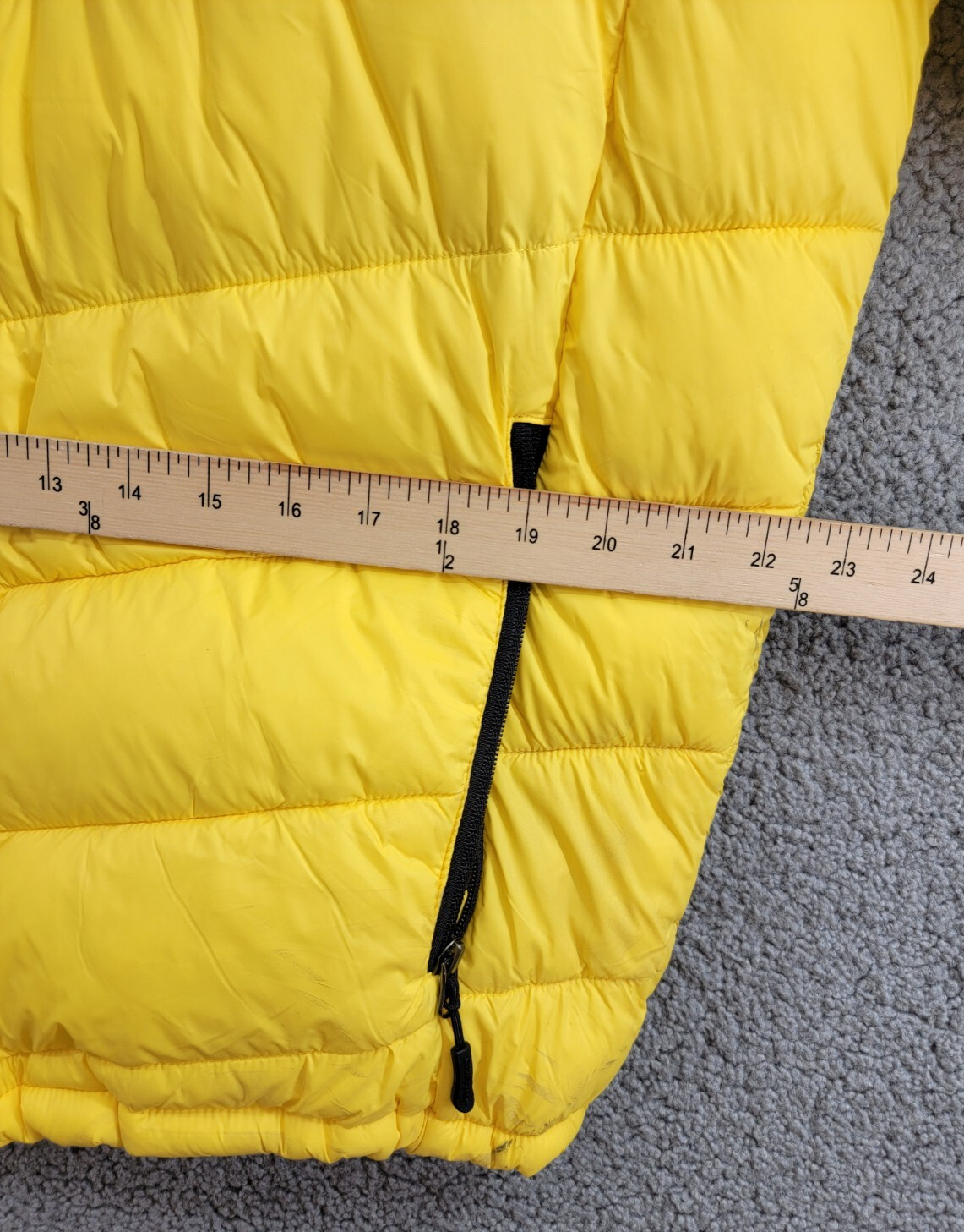 Club Room Chevron Quilted Hooded Puffer Jacket Men's L Yellow Zip Closure L/S~ - Picture 8 of 20