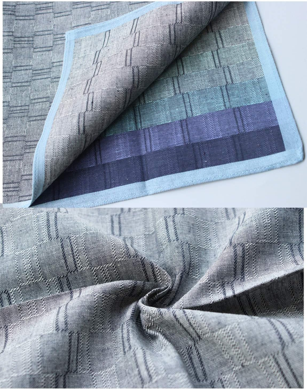 Mens Luxury 100% Cotton Handkerchiefs Plaid Pack