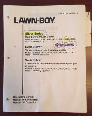 Lawn-Boy / Toro Service manual / parts / operators manual, walk behind mower