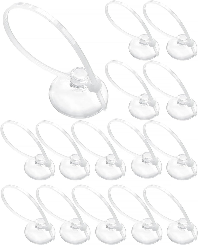 50 Pcs Aquarium Suction Cups with 100Pcs Adjustable Zip Ties, Fish Tank Kit