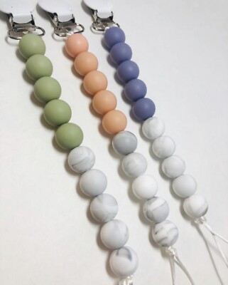 Baby Soother Set Color Marble Bead NEW