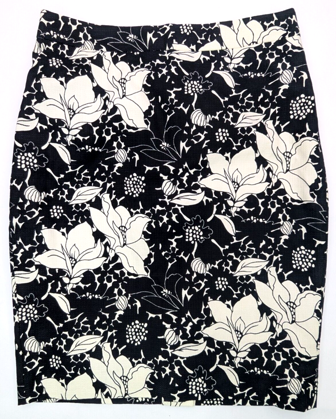 J Crew Factory, The Pencil Skirt, Women Sz 00, Floral Black