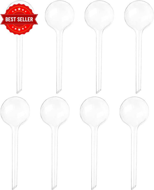 8 Pcs Clear Plant Watering Globes Self Watering Spikes for Indoor Outdoor Potted