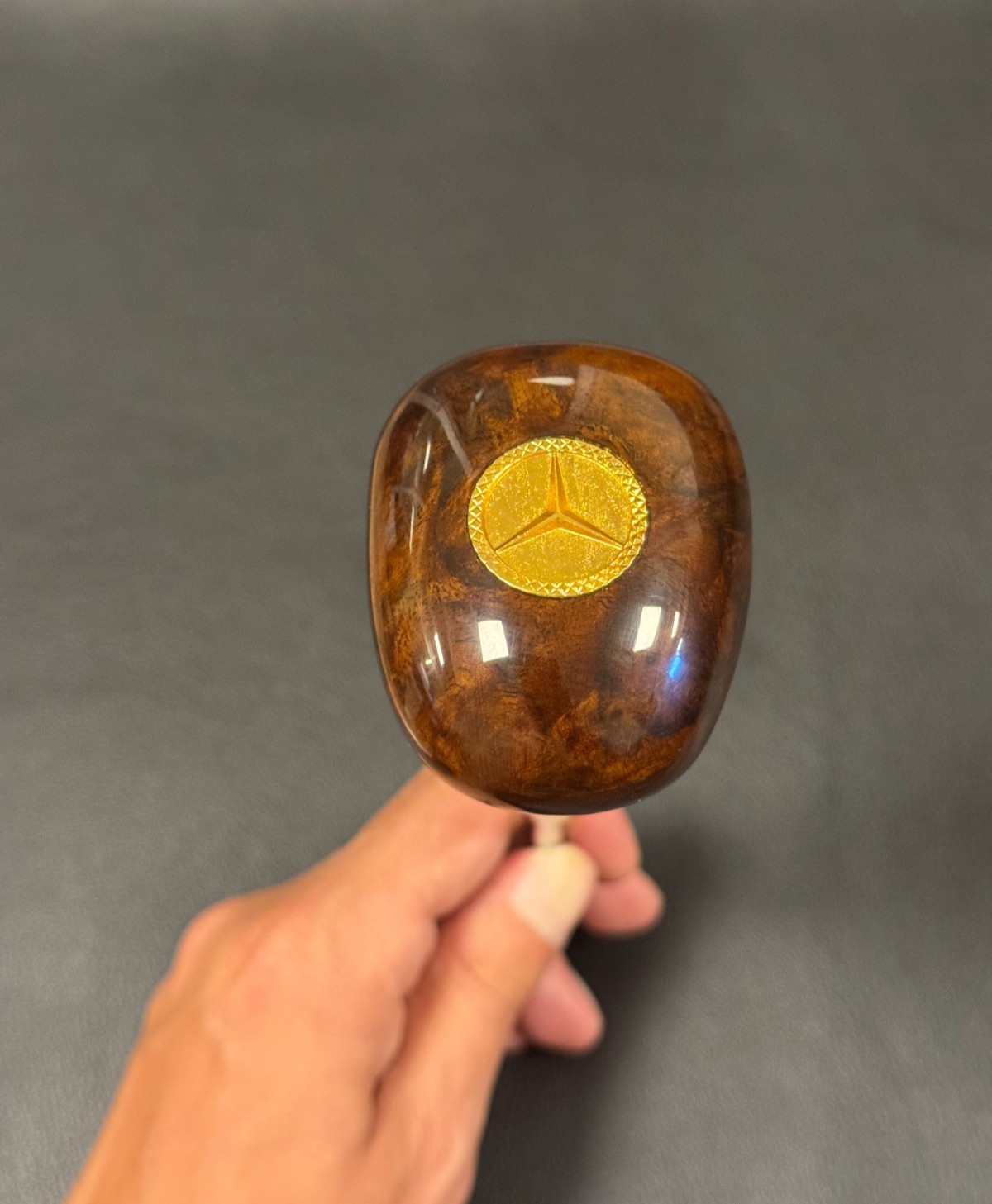 For Mercedes-Benz W123 1976-1986 Automatic Gear Shift Knob Walnut Gold Emblem