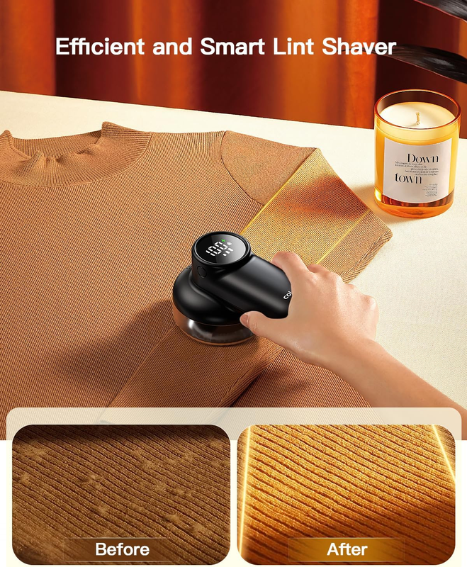 Rechargeable Fabric Shaver, Lint Shaver with Digital Display, Sweater Shaver wit
