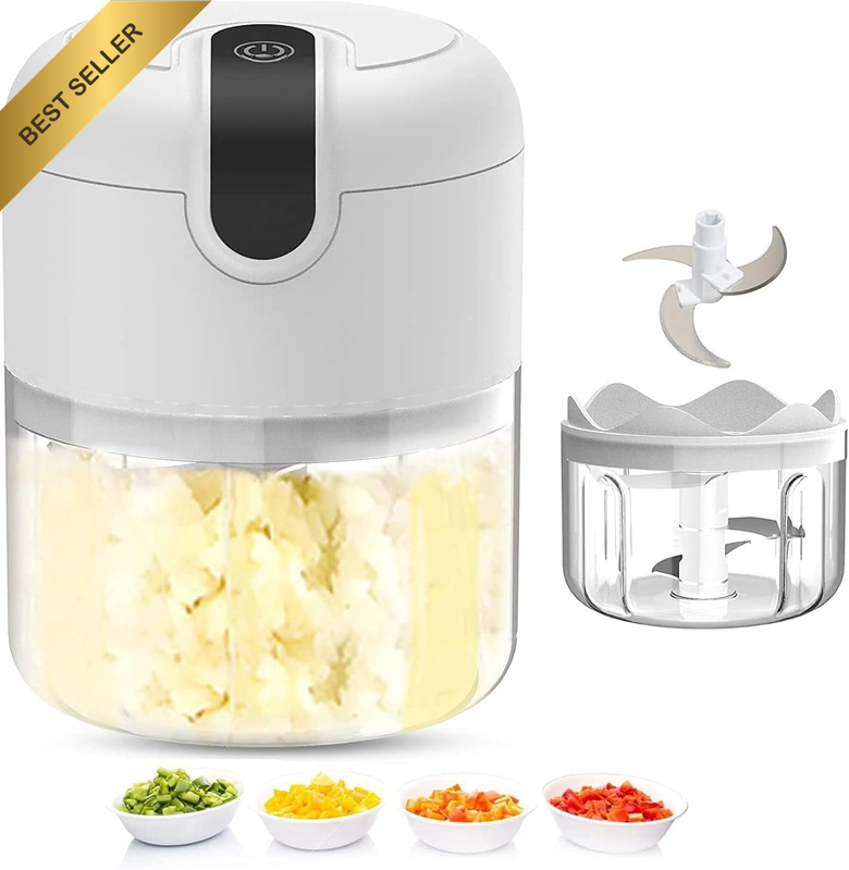 250ML Electric Garlic Chopper, Mini Portable Veggie Chopper, Garlic Grinder Mash