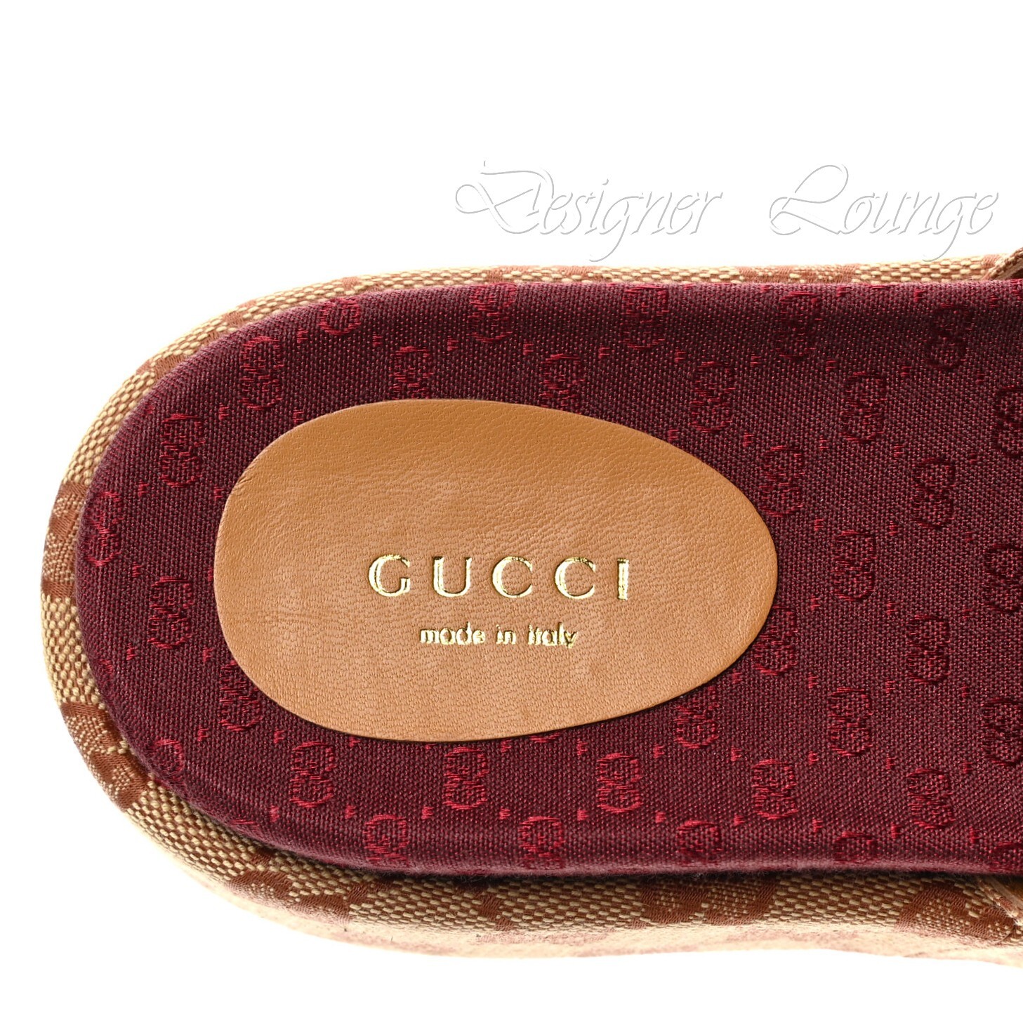 Pre-owned Gucci Angelina Gg Beige Monogram Platform Slide Sandals Size Eu 38 Us 8