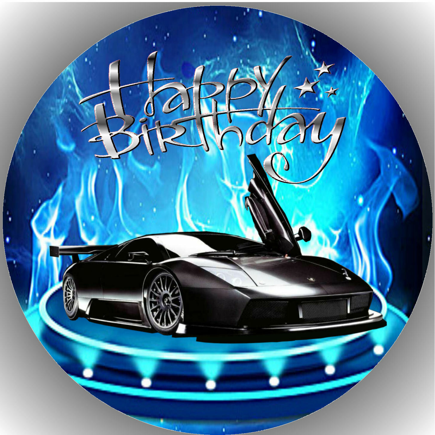 Tortenaufleger Geburtstag Party Tortenbild Fondant - Oblate Lamborghini P4