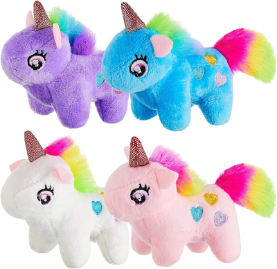 8 Pieces Mini Plush Unicorn Toys Animal Stuffed DIY Keychain Accessories Cotton