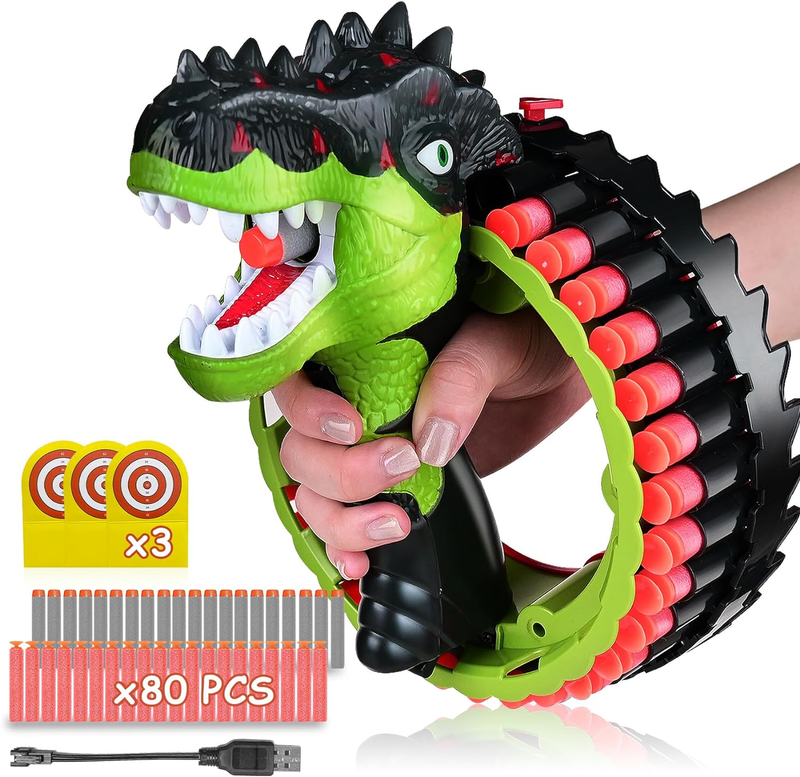 Dinosaur Toy Foam Blasters for Nerf with 80 Soft Foam