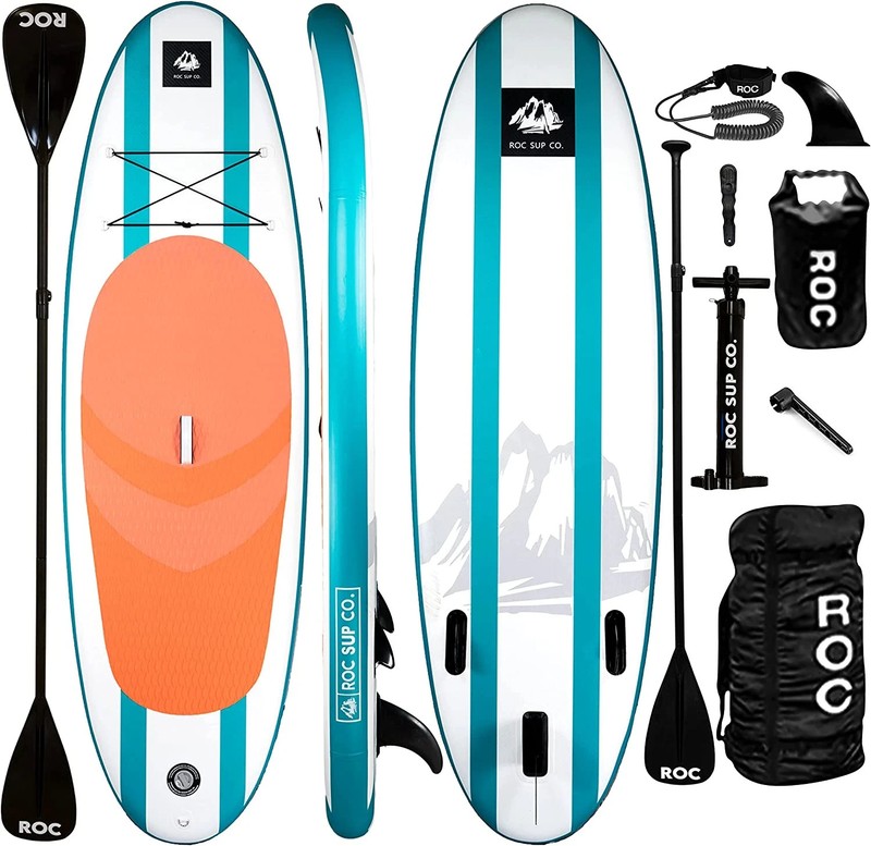SereneLife Inflatable Stand Up Paddle Board with Carry Bag -