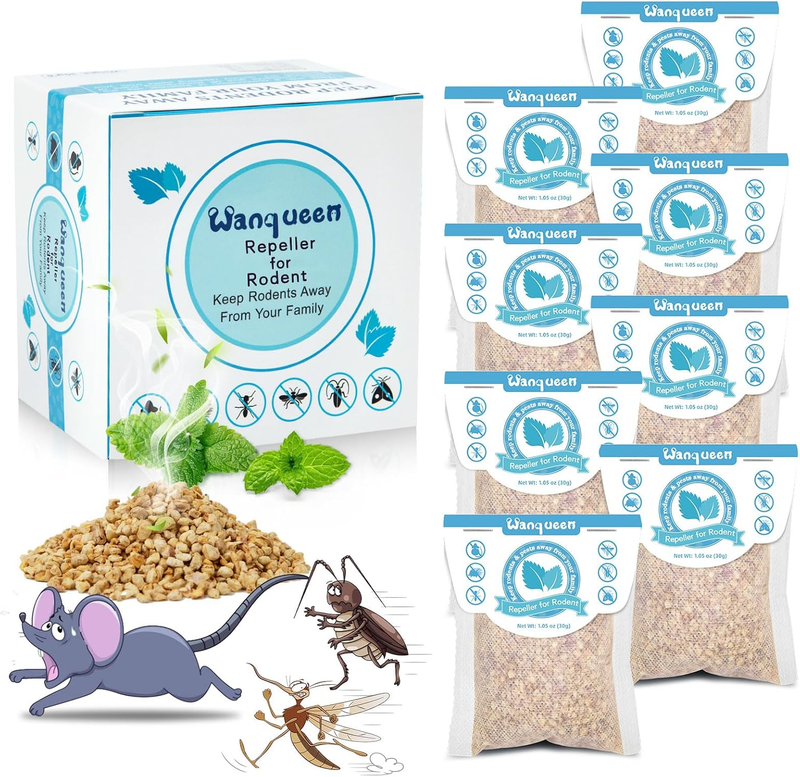 8 Pack Mouse Repellent Pouches Peppermint Oil Rodent Deterrent...