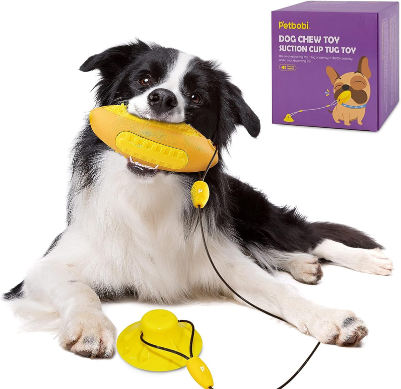 Petbobi Suction Cup Dog Toy, Interactive Tug of War Dog Toys for Aggressive Che