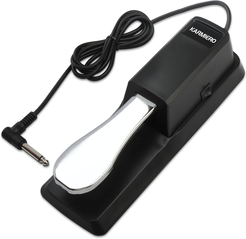 Sustain Pedal for Keyboard Universal, Premium Sustain Pedal, Piano Pedal for Keyboard with Polarity Switch for MIDI Keyboards, Digital Pianos, Yamaha, Casio and More, 1/4'' Input Plug by