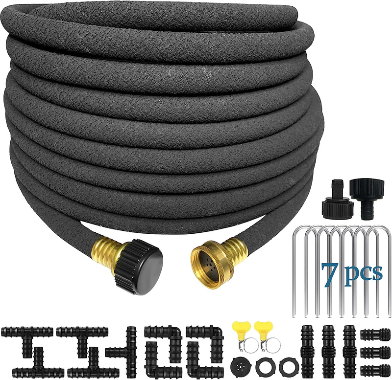 50ft With Drip Irrigation Fittings Kit, Garden Drip Hose With 3/4’’