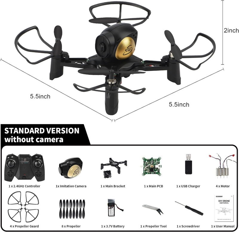 Mini Drone for Kids and Beginners, DIY Drone Kit, RC Nano Quadcopter Drones with