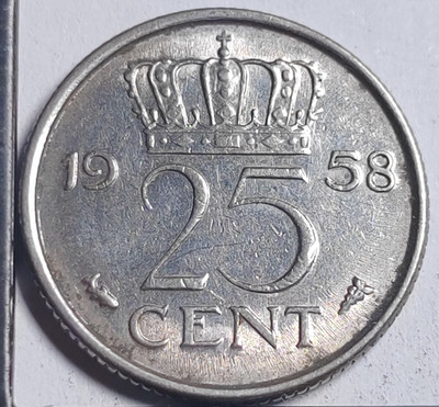 25 Cents 1958 Juliana Pays-Bas Netherlands - 759802