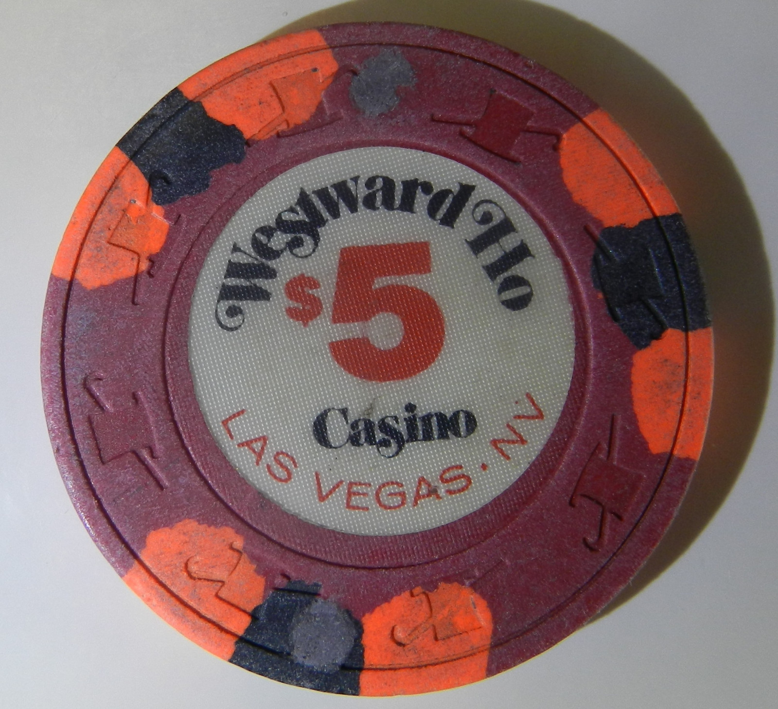 #12cc Westward Ho $5 Casino Chip Las Vegas Nevada