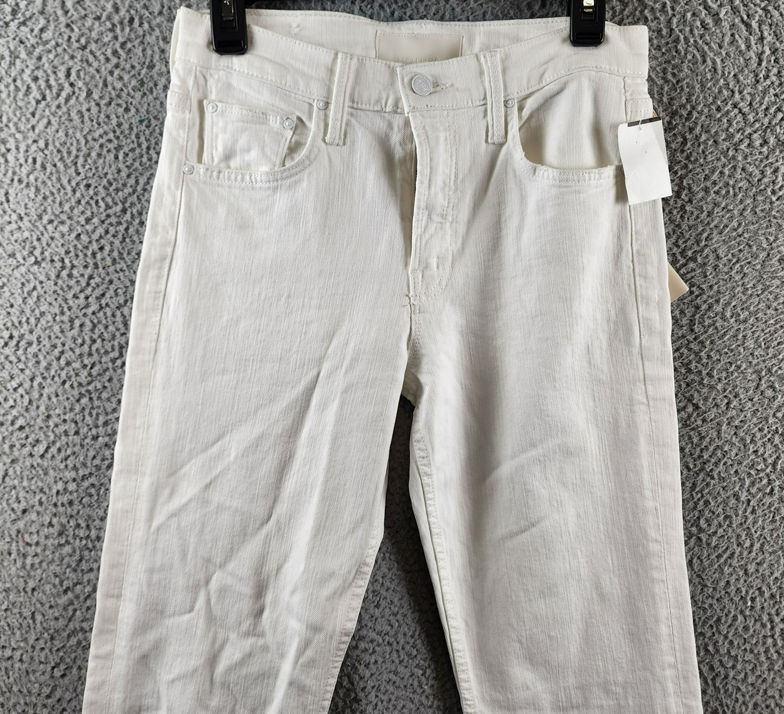 MOTHER The Smarty Pants Skimp High Rise Jeans Women's 26 Totally Innocent Solid - Picture 4 of 17