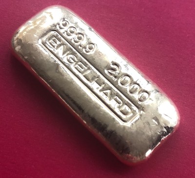 Vintage 2 oz Engelhard Gold Poured bar .999 2 oz Fine Gold -Early Style - Pretty