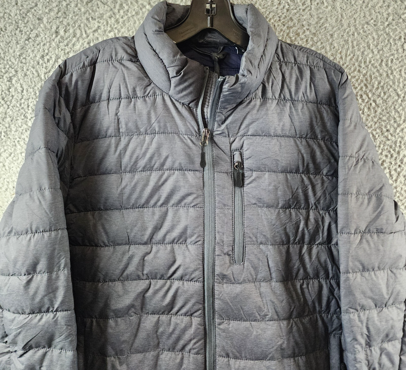 Club Room Quilted Packable Puffer Jacket Men's M Heather Charcoal Full Zip L/S - Picture 4 of 15