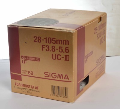 Sigma UC III Aspherical IF 28-105mm f/3.8-5.6 Lens For Minolta / SONY