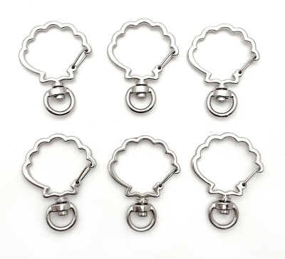 Pack 50 DIY Dolphin Clam Heart Star Lobster Clasp Hook Pendant Keyring Keychain