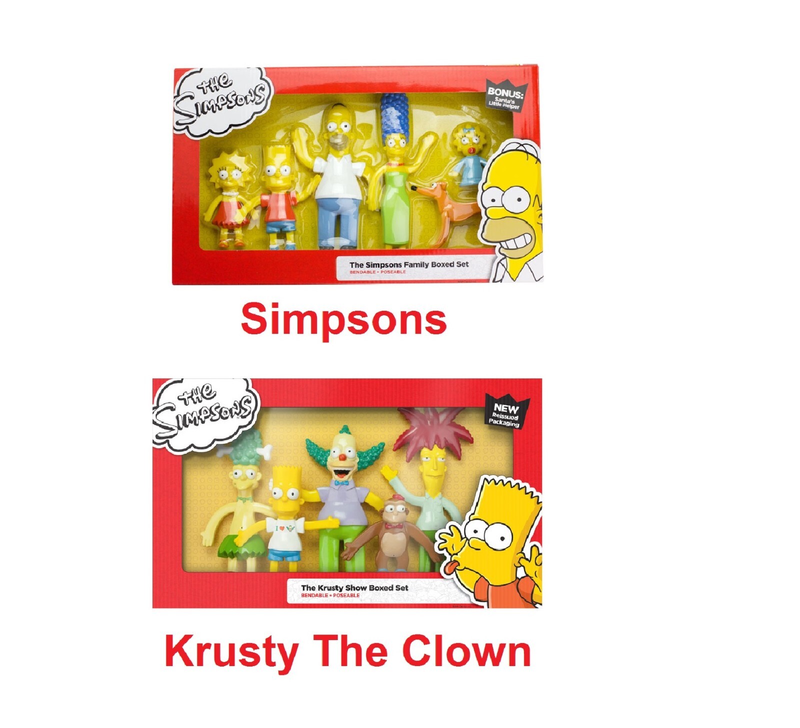 The Simpsons Bendable Figure Box Set Bart Homer Krusty