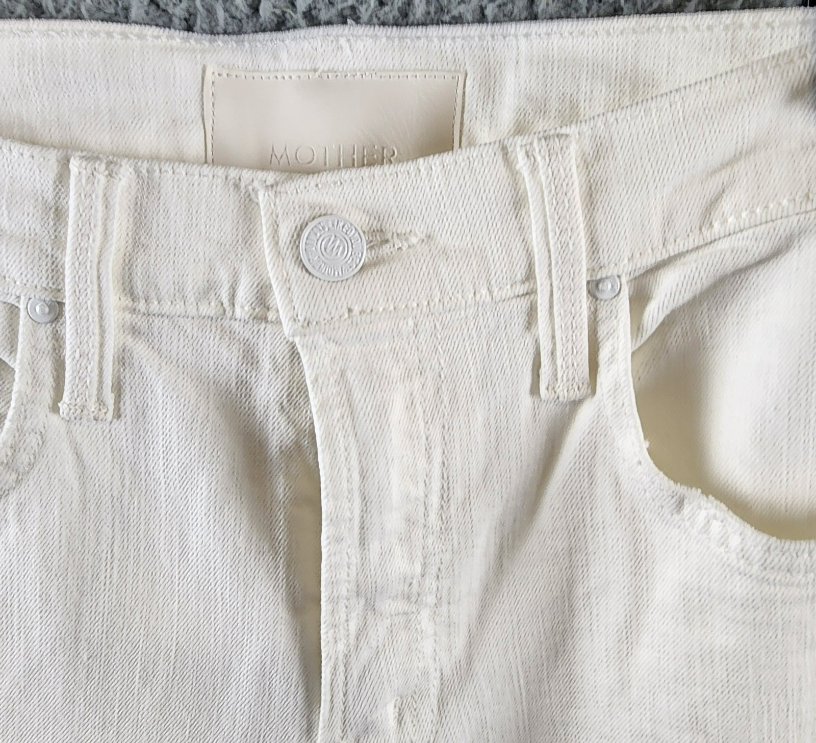 MOTHER The Smarty Pants Skimp High Rise Jeans Women's 26 Totally Innocent Solid - Picture 5 of 17