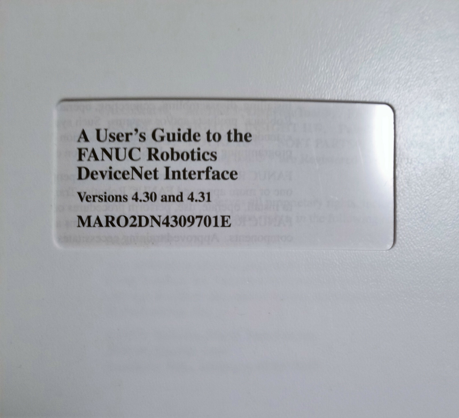 FANUC DeviceNet Interface User Guide 4.30 4.31 ( RJ2 )