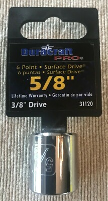 Duracraft Pro 3/8 Inch Drive 6 Point 5/8 Inch Standard Shallow Socket - 31120