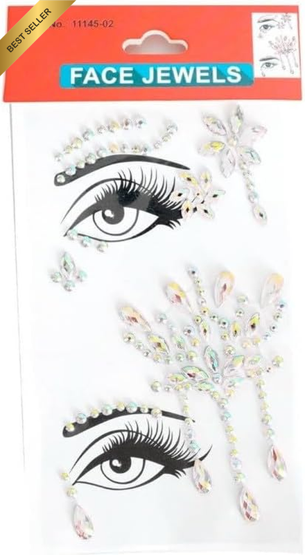 Festival Face Jewels Eye Silver Party Gems Stickers Crystals Diamonds Rhinestone