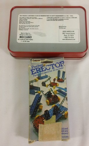 2 Erector Sets Three Wheeled Motorcycle & Pocket Erector Meccano Parts