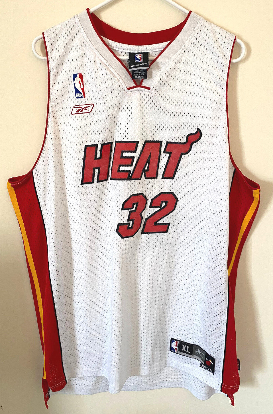 SHAQUILLE O'NEAL MIAMI HEAT JERSEY #32 REEBOK NBA HOME WHITE