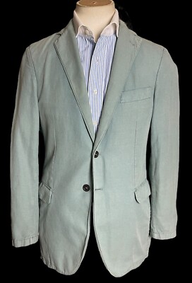 Strellson Blazer Jacket 38S Turquoise Cotton Linen Unstructured Casual Travel