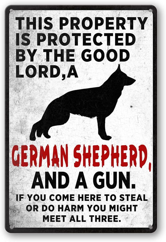 Beware of Dog Sign Warning Signs for Fence German Shepherd Sign This Property Is