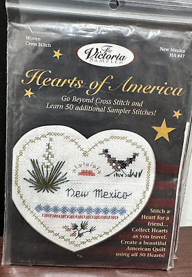 The Victoria Sampler HEARTS OF AMERICA Kit  New Mexico (woven cross stitch  2002