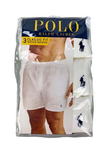

НОВЫЕ мужские белые классические хлопковые боксеры Polo Ralph Lauren, 3 шт., размер, Белый
