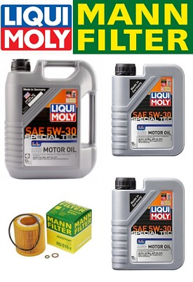 Oil Change Kit w/LiquiMoly 5W-30 + MANN Filter HU816x compatibility below