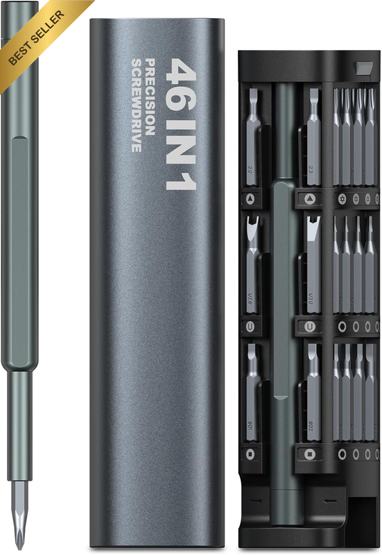 Precision Screwdriver Set 46-In-1 Mini Screwdriver with 42 Magneitc Bits Small S