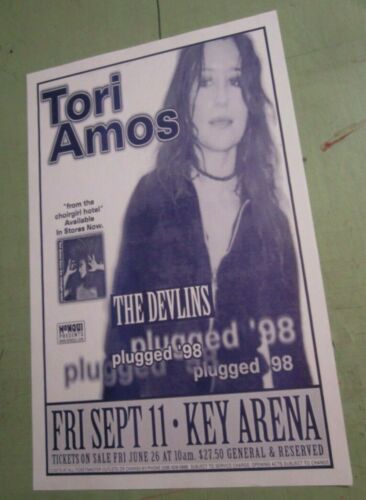 Tori Amos 1998 Original Seattle Concert Show Poster "from the choir girl hotel"