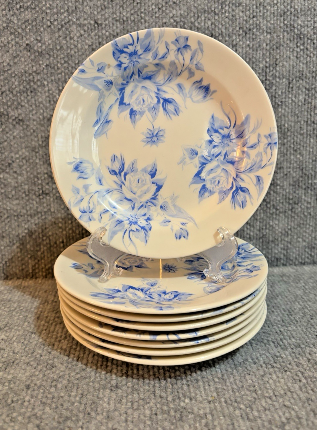 California Chintz Santa Anita Ware Blue Set of 8 Bread