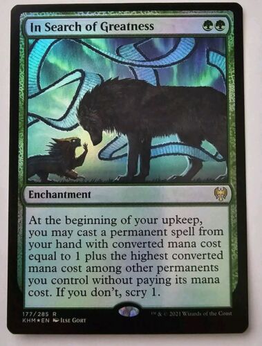In Search of Greatness 2x FOIL KHM MTG Kaldheim Rare MINT green In Search of Greatness 2x FOIL KHM MTG Kaldheim Rare MINT green