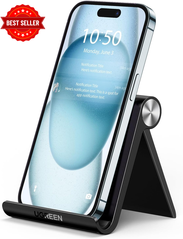 Cell Phone Stand, Phone Holder for Desk, Adjustable and Foldable | Compatible wi