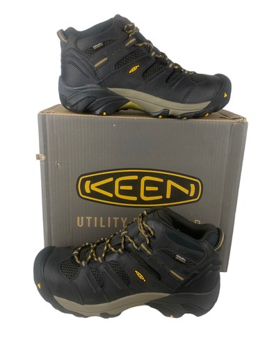 

НОВЫЕ мужские водонепроницаемые рабочие ботинки Keen Lansing Mid WP со стальным носком, размер 14, Черный, Keen Lansing