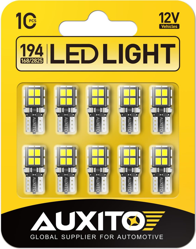 194 LED Light Bulb 6000K White 168 2825 W5W T10 Wedge 14-SMD LED Replacement Bul
