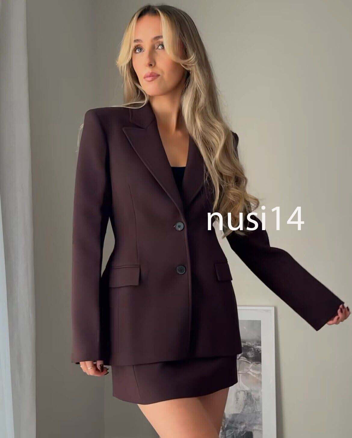 ZARA NEW WOMAN SS25 PEPLUM BLAZER ZW COLLECTION JACKET BROWN ZARA NEW WOMAN SS25 PEPLUM BLAZER ZW COLLECTION JACKET BROWN